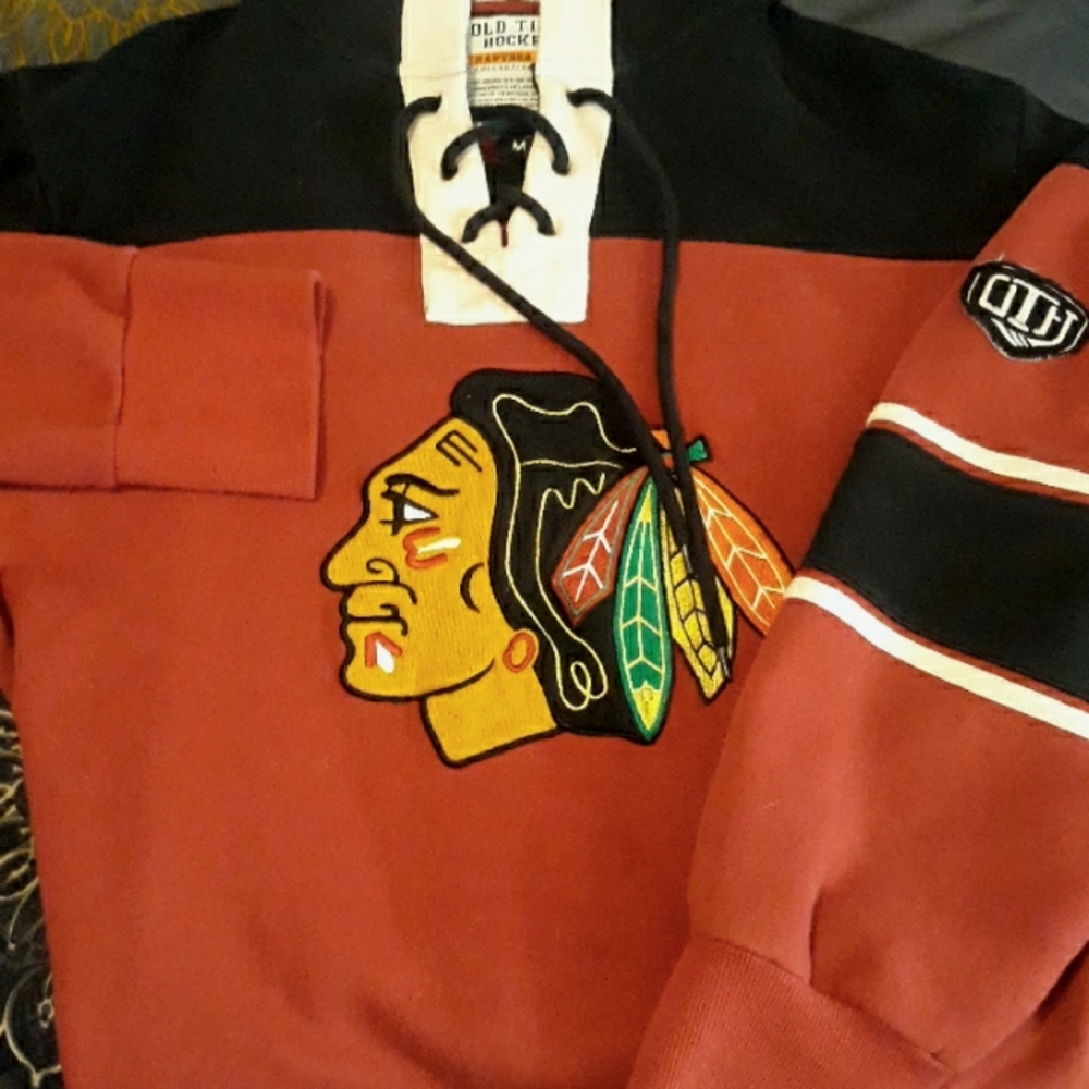 NHL vintage old time hockey #9 Hull Chicago Blackhawks hoodie